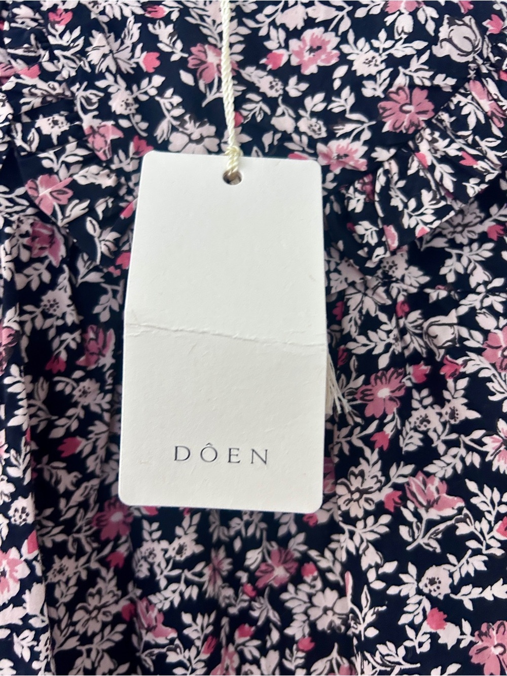 NWT DÔEN Adalina Ruffled Floral Mini Dress Organic Cotton - Large Boho - Picture 10 of 16
